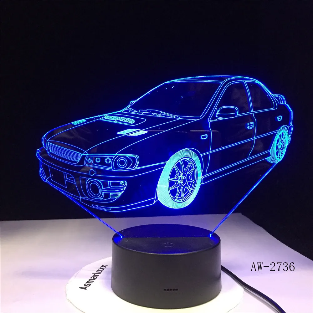 Автомобильный 3D ночник градиентной формы джип USB прикроватная настольная лампа для спальни USB Домашний Декор атмосферная лампа на день рождения подарок AW-2736