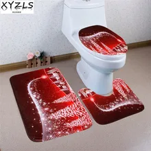 Xyzls 3 шт. бренд Рождество дерево Нескользящие Туалет Ковры Ванная комната Коврики Туалет Коврики S для костюм-тройка из Для ванной Коврики Домашний Декор