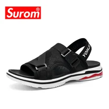 SUROM; мужские сандалии; мужские пляжные римские сандалии; брендовая Повседневная обувь; Прочные Вьетнамки; дышащая Нескользящая Летняя обувь