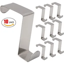 

10pcs Door Clothes Hanger Space Saving Door Hooks Stainless Steel