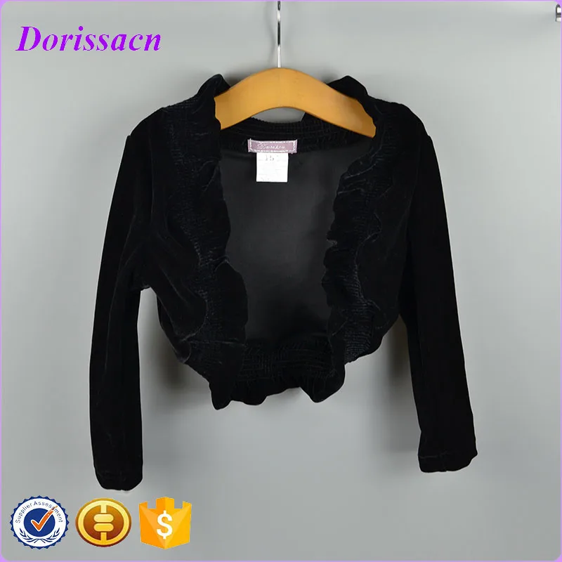 2016 New Cute Baby Spring Corduroy Jacket Long Sleeve Black Velvet Bolero Short Coat Children Clothes Kids Outfits Casual Solid | Детская