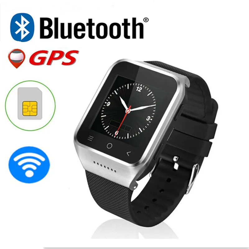 

smart watches for men SIM/TF card smart phone Android 4.4 2MP camera WiFi wristwatch 4GB MTK6572 1.54inch square smartwatch