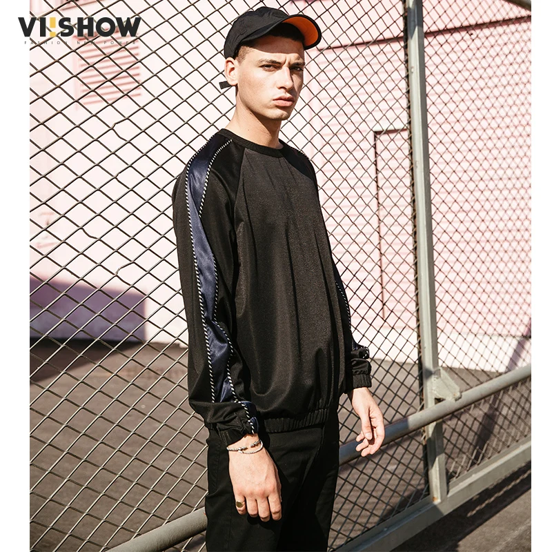 VIISHOW Новое поступление свитшоты в стиле пэчворк Мужская брендовая одежда Высокая