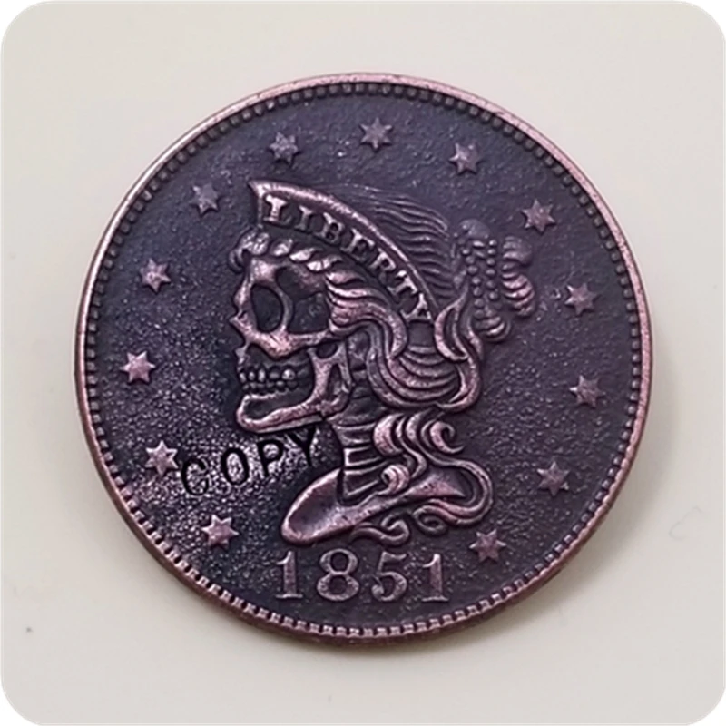 

Hobo Nickel Coin 1851 Half Cents COPY FREE SHIPPING