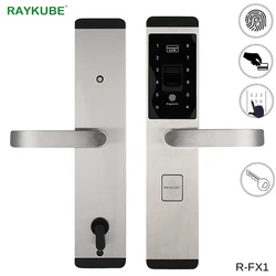 RAYKUBE – serrure de porte électronique numérique à empreintes digitales, Anti vol, avec mot de passe et carte RFID, pour la maison, R FX1 