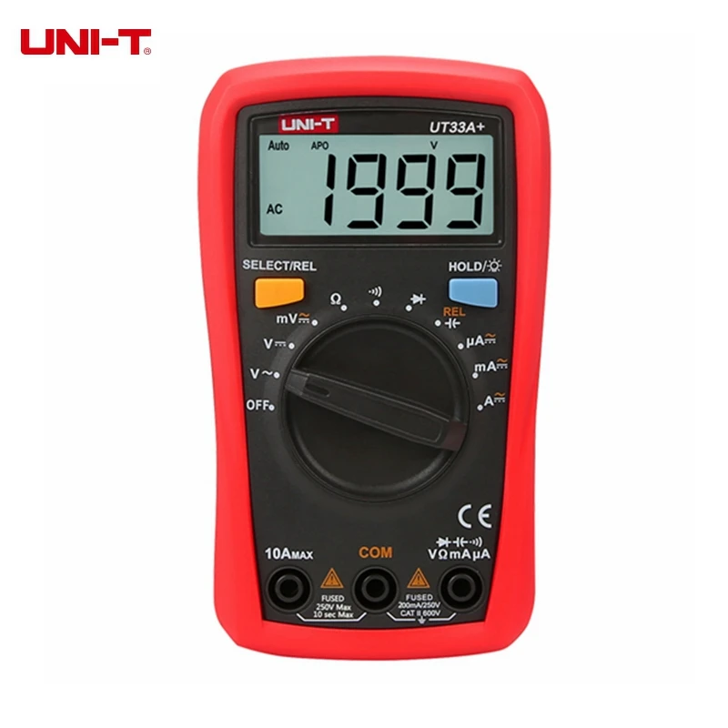 UNI-T UT33A+ UT33B+ UT33C+ UT33D+ цифровой мультиметр Авто Диапазон размер ладони AC DC Вольтметр Амперметр Сопротивление Capatitance тестер - Цвет: UT33A