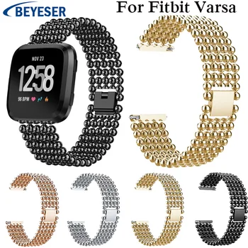 

Stainless Steel Ball Wristband Replacement Strap for Fitbit Versa Smart watchstrap For Fitbit versa classic Business watch Bands