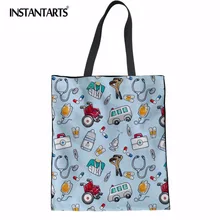 Instantarts Горячая Мультфильм кормящих печати cancas сумка-шоппер прочный Бакалея сумка Повседневное Лен большие сумки Экологичные ткани сумка