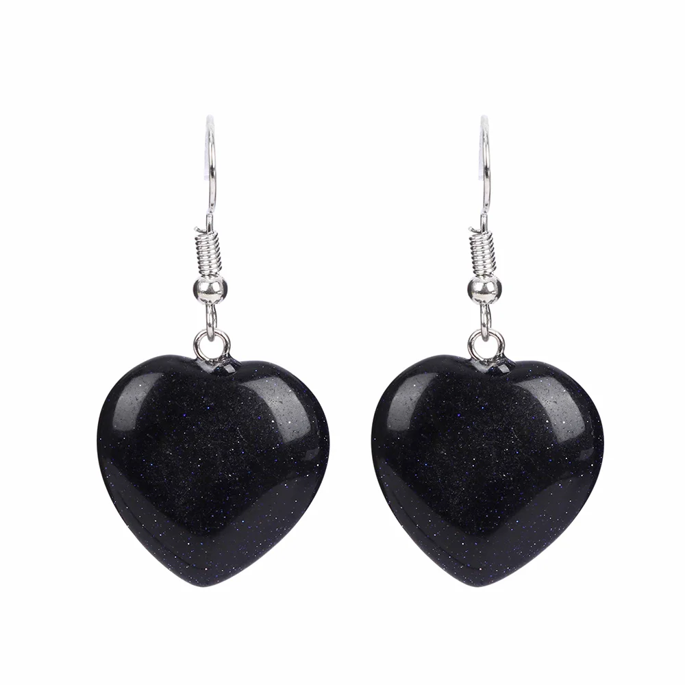 

Natural Stone Earrings Heart Pendant Earring Simple Generous Clear Loving Heart Imitation Marble Pattern Earrings Women Jewelry