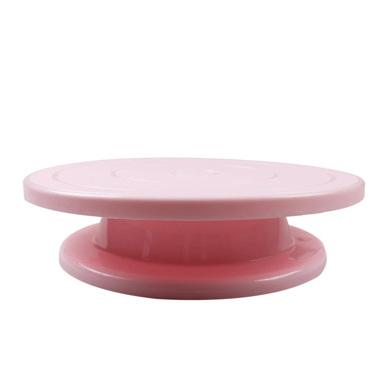  Plastic Cake Plate Turntable Rotating Anti-skid Round Cake Stand Rotary Table J2Y