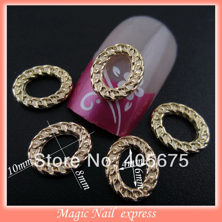 Buy MNS227 gold crushed nail dangles DIY nail