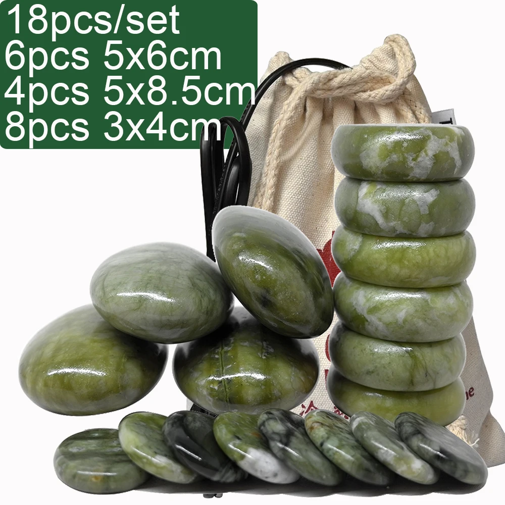 

18pcs/set Hot Stone Massage Set Heater Box Relieve Stress Back Pain Health Care Acupressure Lava Basalt Stones for Healthcare