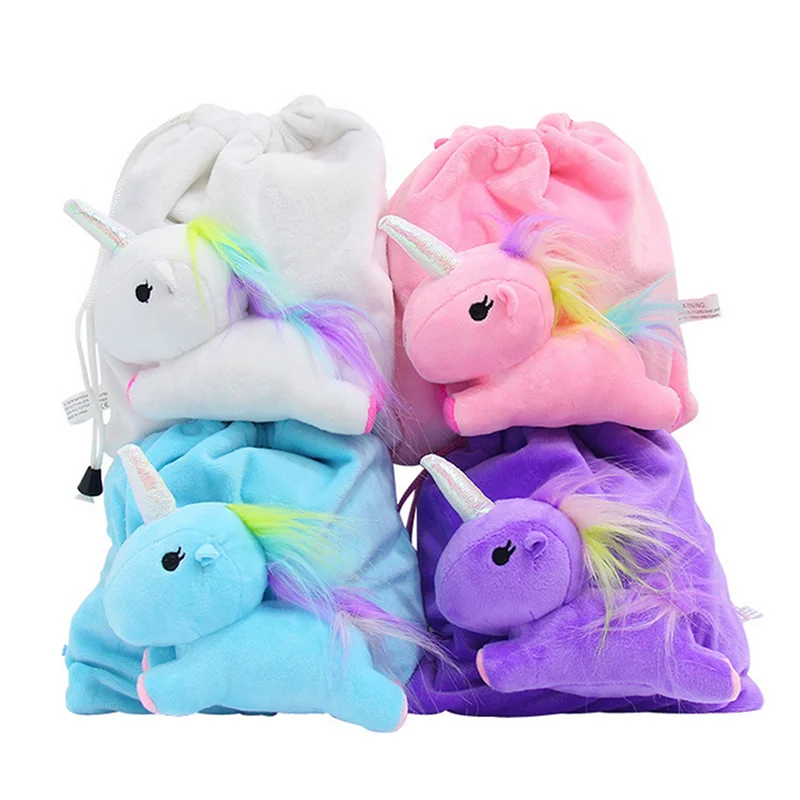 Unicorn Small Drawstring Bag For Women 3D Cartoon Drawstring Bag Travel Cosmetic Makeup Storage Pouch Clutch Kids Bags
