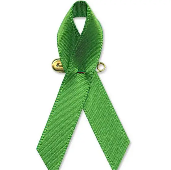 500pcs Green Satin Awareness Ribbon Pins Free Shippingin Women's Hair