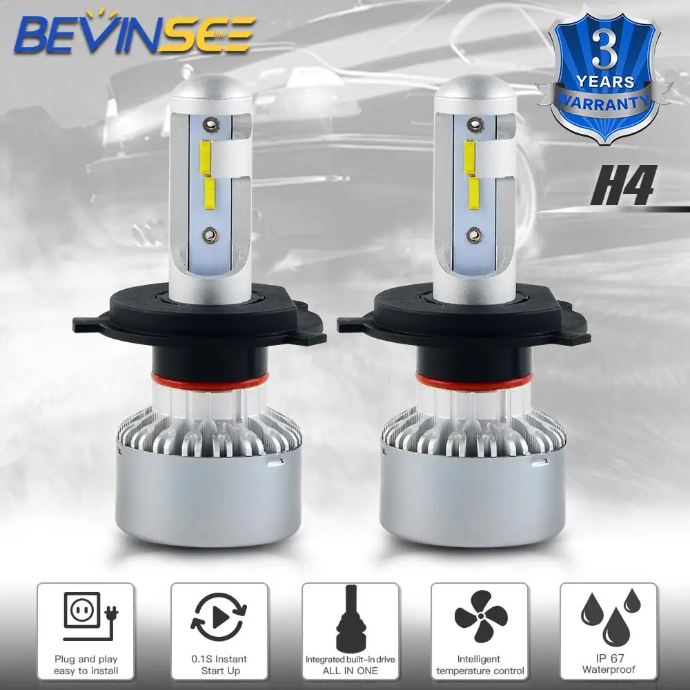 

NICECNC H4 HB2 Head Light LED Bulb For Mazda 2 GS Sport Hatchback 4-Door Mini Cooper Countryman Base S ALL4 Cube S SL Scion xD