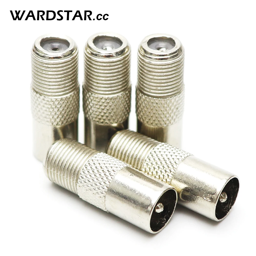 Al 5Pcs F Type Female To TV Aerial RF Coaxial Male Connector Adapter Plug