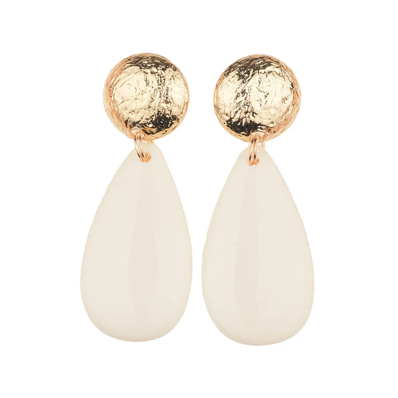 

JERPVTE New Acrylic Water Drop Earrings For Women Golden Geometric Dangle Earrings Christmas Gift Jewelry Trendy Bohemian Hot