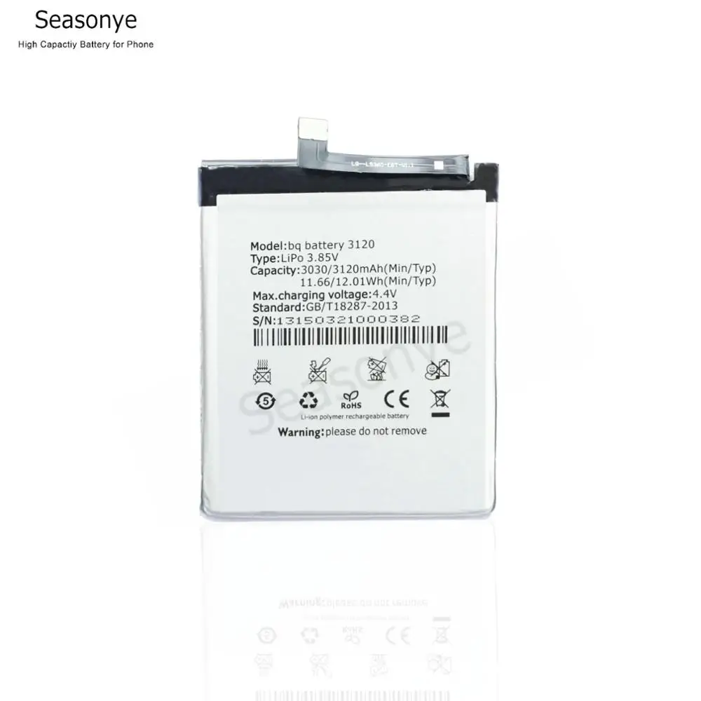 Seasonye Retail / Bulk 3030mAh 11.66Wh BQ BATTERY 3120 Phone Replacement Battery For Aquaris M5 Batteries | Мобильные телефоны и