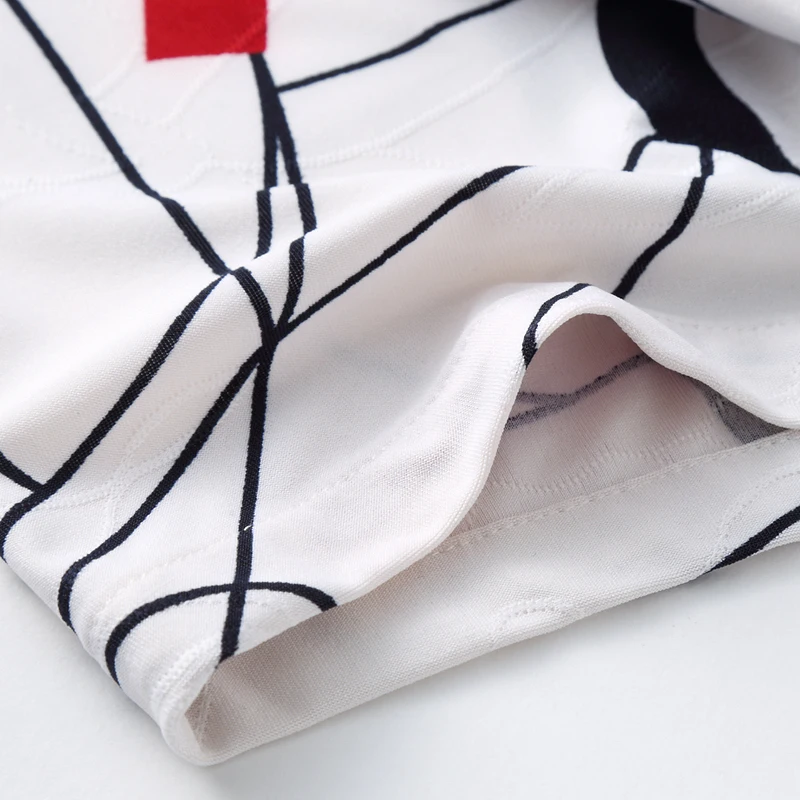 Рубашка мужская летняя стрейчевая с геометрическим принтом большого размера|mens