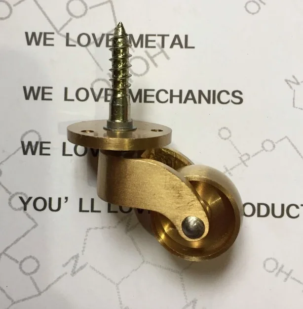 

4Pieces/Lot Wheel Diameter:25mm Copper Casters Foot Wheel Table Metal Piano Wheels Caster