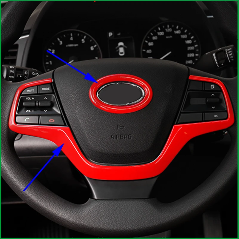 Us 31 82 14 Off Car Styling Interior Steering Wheel Button Frame Logo Frame Cover Trim For Hyundai Elantra Avante 2016 2017 2018 Auto Parts In