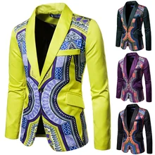 Мужской повседневный деловой Тонкий Блейзер, Мужской Хлопковый пиджак на одной пуговице с национальным принтом ветра, пиджак для молодых, вечерние M-3XL