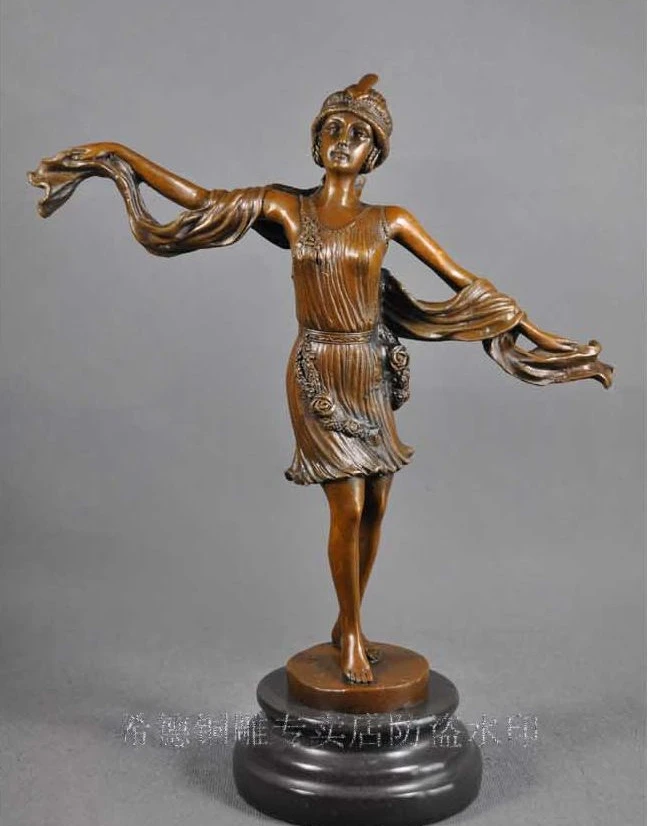 

Art Deco Sculpture Beautiful Woman Dancing Girl Bronze Statue