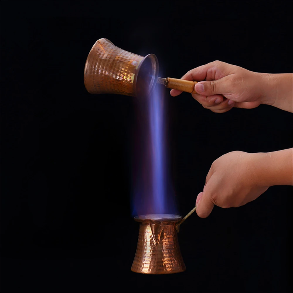 Premium Brass Copper Turkish Coffee Warmer Pot with Handle, Also for Turkish Greek Arabic Tea or Coffee Premium Brass Copper Turkish Coffee Warmer Pot with Handle, Also for Turkish Greek Arabic Tea or Coffee