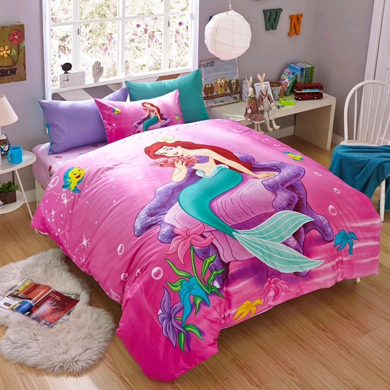 Комплект постельного белья Русалочка Ариэль из 100% хлопка 3/4 шт.|cover duvet|cotton duvet