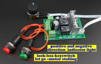 

PWM DC Motor Controller 6V12V 24V Electric Drive Pusher Linear Actuator Motor Speed Regulator with Button and Positive Inversion