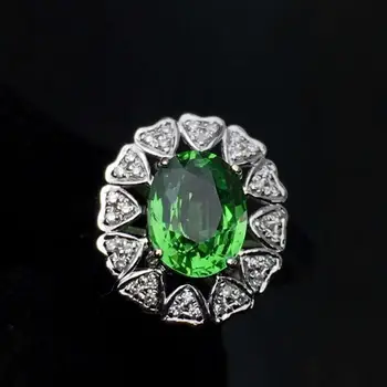 

Tsavorite Ring Fine Jewelry Real 18 K Gold Jewelry Natural Unheat 1.5ct Tsavorite Gemstones Tsavorites Female Wedding Rings