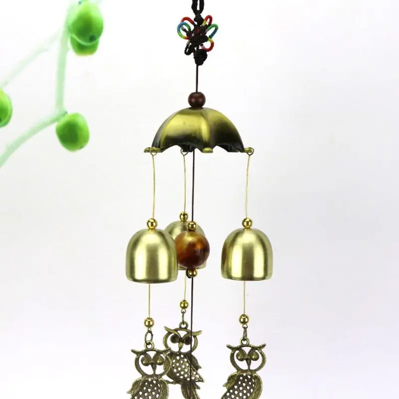 Винтаж Wind Chime Сова колокола китайские колокольчики висит украшение дома уличный дворовый садовый настенное украшение окна