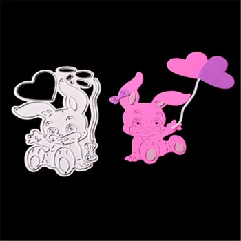 

1 Pcs Lovely Rabbit Metal Cutting Dies For Scrapbooking Stencils DIY Album Cards Decoration Embossing Folder Die Cuts Molds