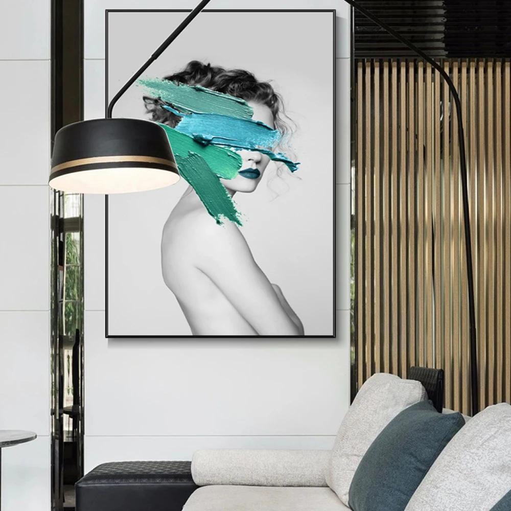 Waliicorners Abstract Fashion Wall Art Canvas Prints Girls With Paint Home Decorative Pictures Pop Art Canvas Paintings For Living Room Wall 25 PC 8496----