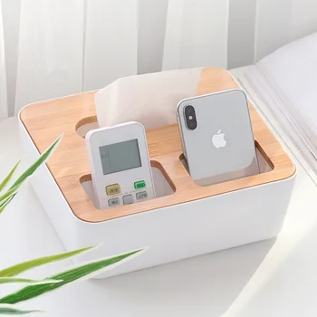 

Simple Creative Wooden Tissue Box Living Room Home Multi-function Remote Control Storage Napkin Paper Tray Home Decor Craft Gift