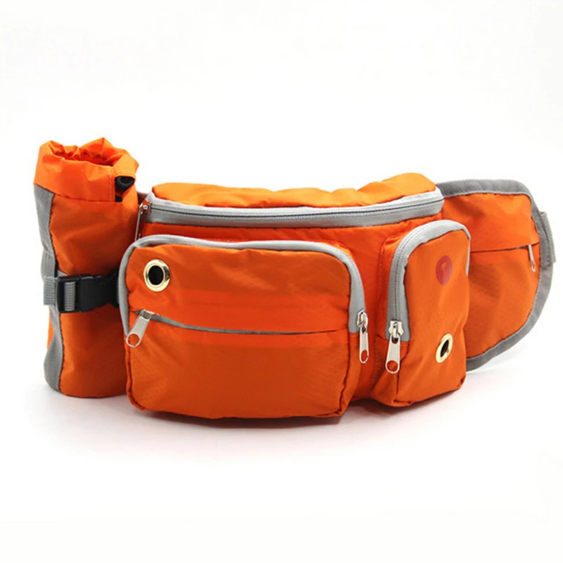 

Dog Treat Training Pouch Bag(Small Large Pets) - Dual Compartments Carry Toy Kibble,Treats - with Poop Bag,Collapsible Bowl,Clik