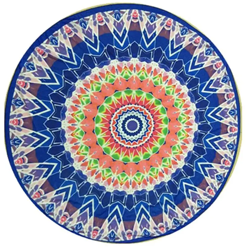 150 см круглое пляжное полотенце Ретро индийский персидский Печатный шарф-гобелен настенный коврик - Цвет: 1