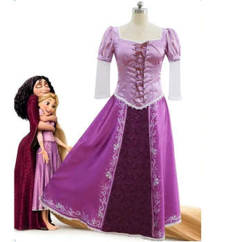 

Adult Women Princess Rapunzel Cosplay Costume the Tangled Halloween Costume Girls Women Ball Gown Christmas Party Medieval Dress
