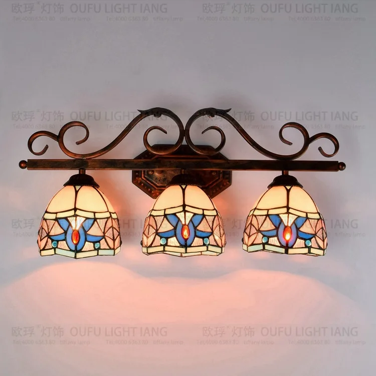 

tiffany fashion European style wall lamp Baroque Bohemia mirror light rustic bed-lighting lamps