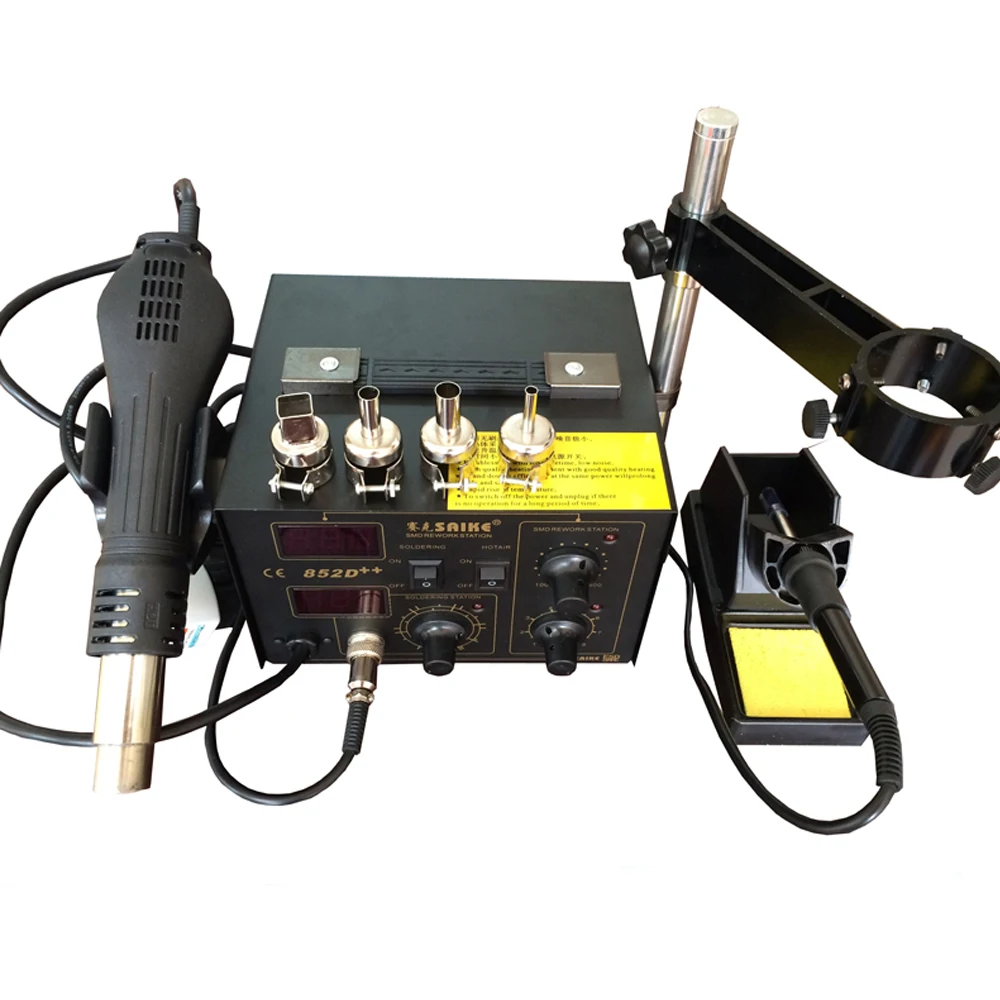 Станция паяльная Saike 852D ++ 2 в 1 220 В/110 В С термофеном|saike 852d|saike solderingsoldering station saike |
