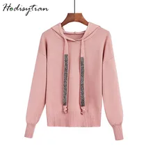Hodisytian Fashion Women Knitted Hoodie Sweatshirts Pullover Long Sleeve Hooded Casual Slim Tunic Female Sueter Mujer Onesize Hodisytian Fashion Women Knitted Hoodie Sweatshirts Pullover Long Sleeve Hooded Casual Slim Tunic Female Sueter Mujer Onesize