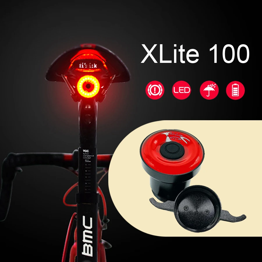 Xlite100 велосипедный задний светильник светодиодный USB Перезаряжаемый крепление вспышка велосипедный задний светильник велосипедный светильник задний умный флэш-светильник водонепроницаемая лампа