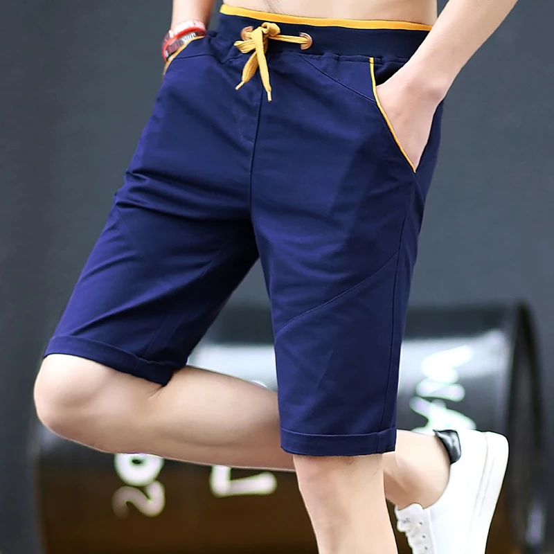 2019 Men Casual Beach Shorts Homme Bottoms Elastic Waist Plus Size 5XL,Black,M