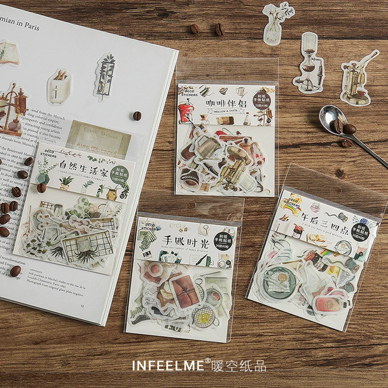 

40 Pcs/Bag New vintage natural life paper sticker decoration stickers DIY for craft diary scrapbooking planner label sticker