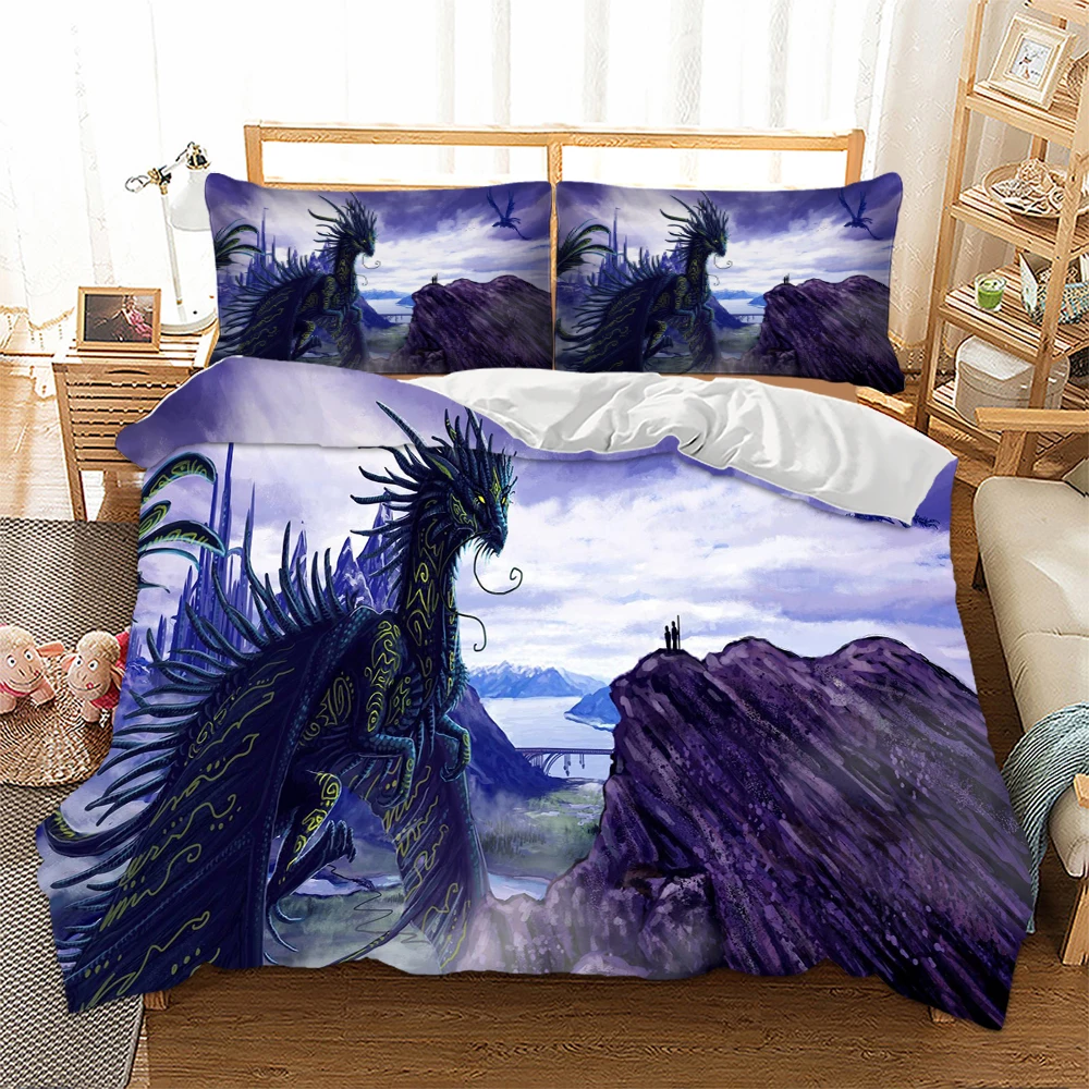 Hm Life 3d Dragon Bedding Set Game Duvet Cover With Pillowcases