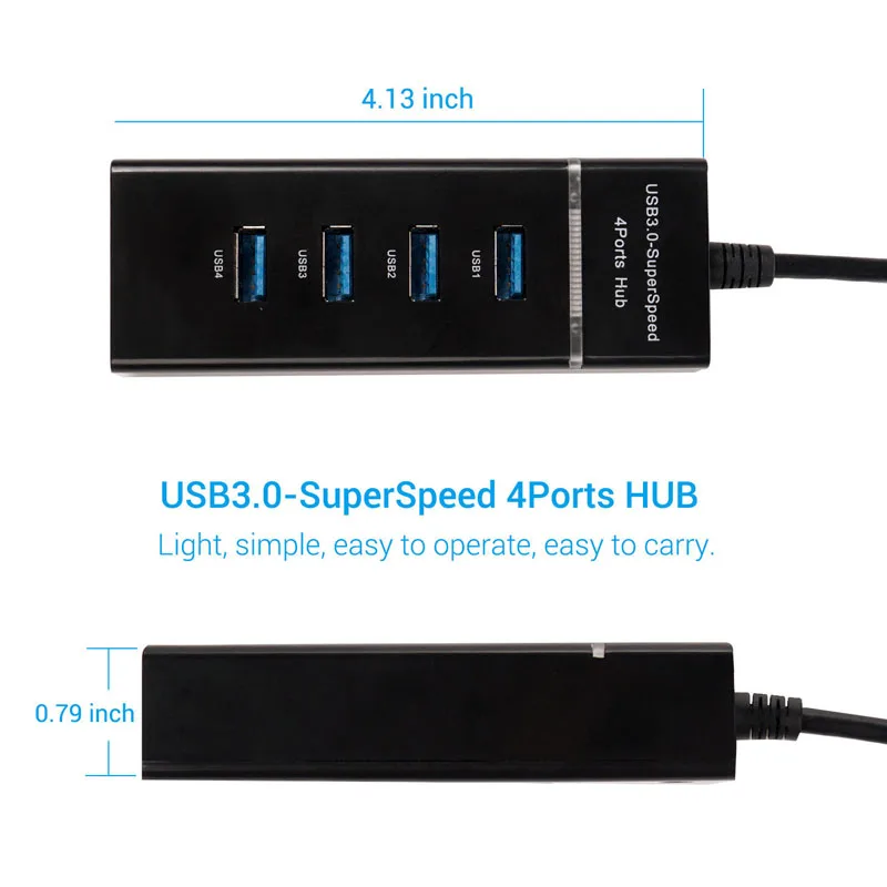 BinFul 4 порта USB C USB-C внешний 4 USB 3,0 порты питания с Светодиодный индикатор для MacBook Pro Аксессуары для ноутбуков разделители USB