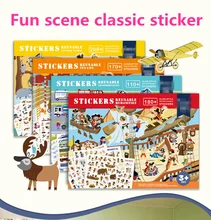 Stickers Kids New Reusable Sticker Book Game Pad Collection Educational Toys for Children Removable background scenes PuzzleGift Stickers Kids New Reusable Sticker Book Game Pad Collection Educational Toys for Children Removable background scenes PuzzleGift