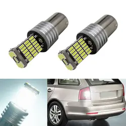 2x1156 BA15S P21W светодиодный лампы 4014 SMD автомобиль обратно Фары заднего хода для Skoda Fabia Praktik Octavia (1Z3) octavia (5E3)