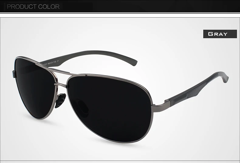 Сплав магния и алюминия, поляризованные мужские солнцезащитные очки авиатор для вождения, металлические солнцезащитные очки для мужчин, 7757 - Цвет линз: Серый