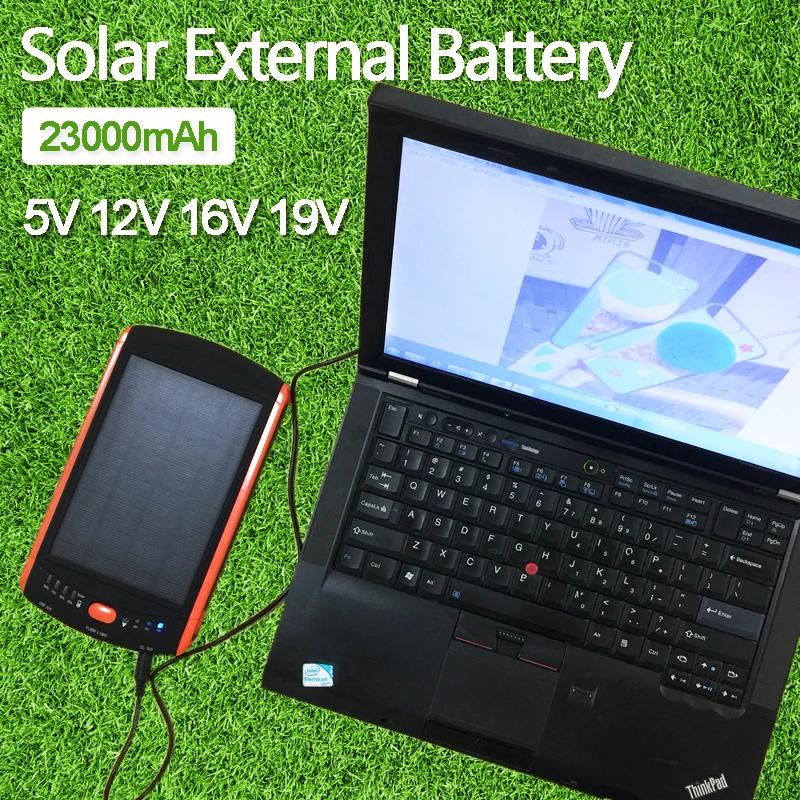 bilder für High-Power 23000 mAh Ladegerät für Laptop Backup-Power Große Kapazität Solar Externe Batterie 5 V 12 V 16 V 19 V Solarpanel Energienbank bilder für High-Power 23000 mAh Ladegerät für Laptop Backup-Power Große Kapazität Solar Externe Batterie 5 V 12 V 16 V 19 V Solarpanel Energienbank